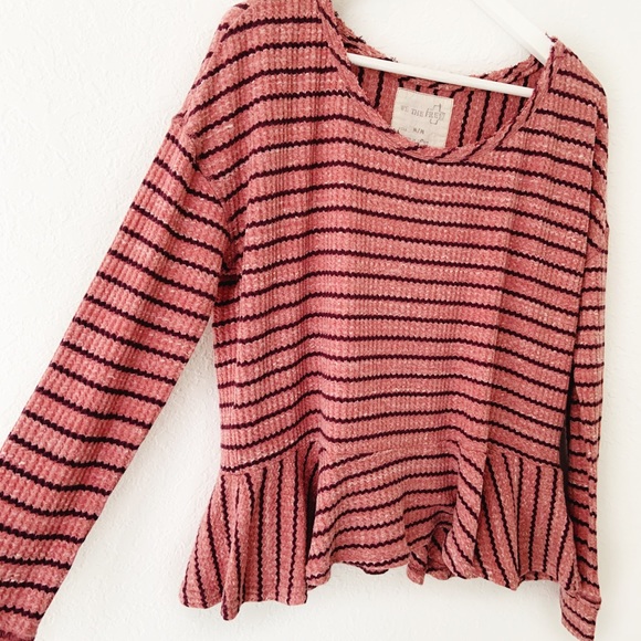Free People We The Free Striped Peplum Thermal Top - Picture 6 of 6